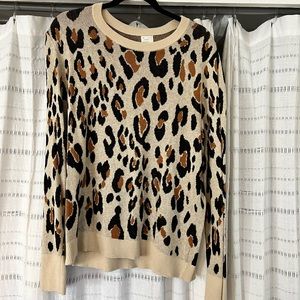 A New Day Cheetah Print Pull Over Sweater